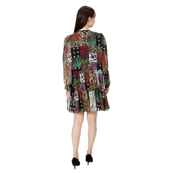 Desigual Dress Chiffon Patchwork Long Sleeve Minidress NEW w/tags - Picture 13 of 15
